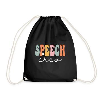 Speech Crew Retro Groovy Vintage Alles Gute zum ersten Tag - Turnbeutel - Schwarz - Vorne