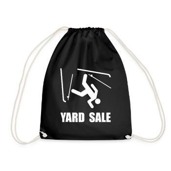 Snow Ski Yard Sale Funny - Drawstring Bag - black - Front