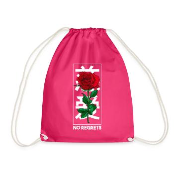 No Regrets Rose Sad Aesthetic Edgy Streetwear - Turnbeutel - Fuchsia - Vorne