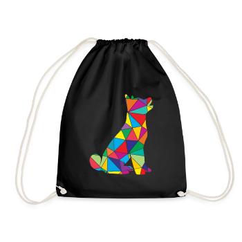 Chien Polygon Chien Doggy Dogs - Sac de sport léger - noir - Devant