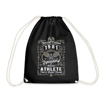 Vintage 1981 Tennis Anniversaire Cadeau Hobby - Sac de sport léger - noir - Devant