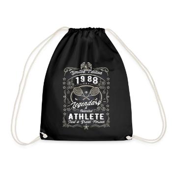 Vintage 1988 Tennis Anniversaire Cadeau Hobby - Sac de sport léger - noir - Devant
