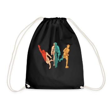 Retro Triathlete Training Triathlon Bike Pro - Drawstring Bag - black - Front