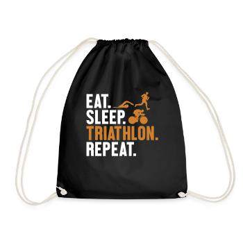 Eat Sleep Triathlon Repeat Triathlete Training - Drawstring Bag - black - Front