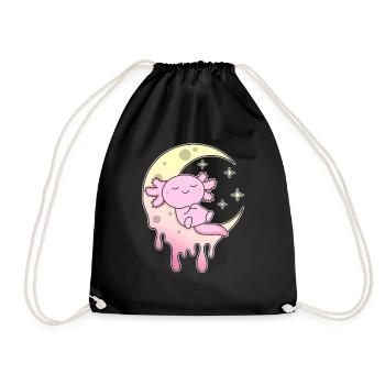 Kawaii Gothic Axolotl Pastel Gothic Goth - Drawstring Bag - black - Front