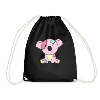 Kawaii Gothic Koala Pastel Gothic Goth - Drawstring Bag - black - Front