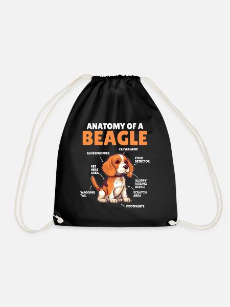 Explication du chien Anatomie d’un beagle - Sac de sport léger - noir