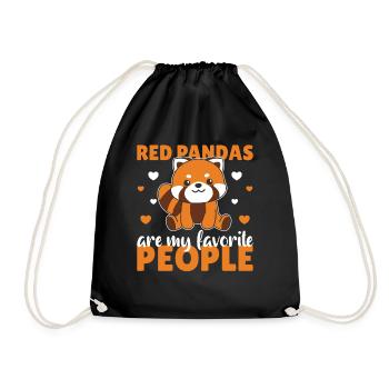 Red pandas are my dearest people cute panda - Drawstring Bag - black - Front