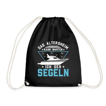 Das Altersheim kann Warten Ich Geh Segeln Opa - Turnbeutel - Schwarz - Vorne