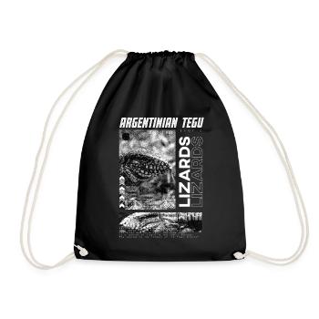 Argentinischer Tegu Lizard Streetwear Reptilienpfleger - Turnbeutel - Schwarz - Vorne