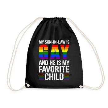 Mein Schwiegersohn ist schwul und ich liebe ihn - Turnbeutel - Schwarz - Vorne