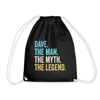 Mens Dave The Man The Myth The Legend First Name - Drawstring Bag - black - Front