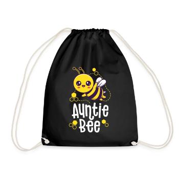 Familienbiene - Tante Tante Geburtstag Erster Bienentag - Turnbeutel - Schwarz - Vorne
