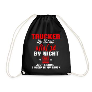Truck Driver Trucker Driving - Drawstring Bag - black - Front