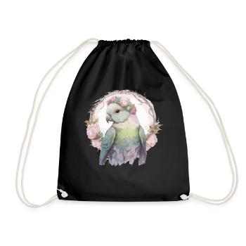Aquarelle Moine Couronne Couronne Perruche Quaker Parro - Sac de sport léger - noir - Devant