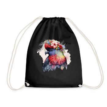 Aquarelle Lorykeet Parrot Rouge Lori Oiseau Fleur Cr - Sac de sport léger - noir - Devant