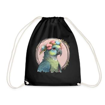 Mignon Oiseau de Hahn Fleur d’ara Couronne Oiseaux de compagnie - Sac de sport léger - noir - Devant