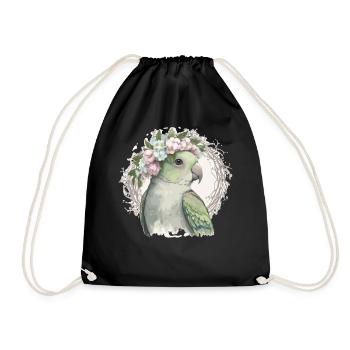 Moine artistique Perruche Quaker Perroquet Oiseau Fleur C - Sac de sport léger - noir - Devant