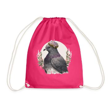 Artistique Pigeon Gris Pigeon Oiseau Fleur Couronne Pet Bi - Sac de sport léger - fuchsia - Devant