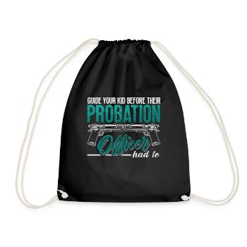 Un agent de probation guide votre enfant devant le shérif - Sac de sport léger - noir - Devant