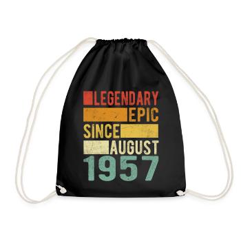 Birthday: August 1957 Legendary Epic - Drawstring Bag - black - Front