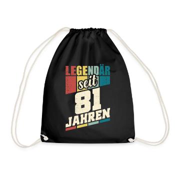 81. Geburtstag Legendär Seit 81 Jahren Legende 81 - Turnbeutel - Schwarz - Vorne