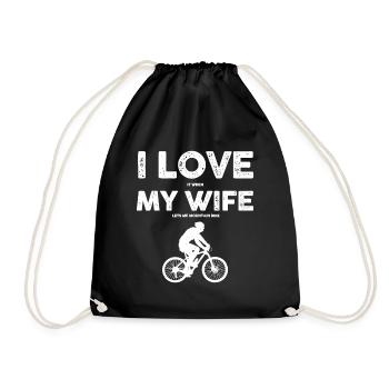 Mountain Bike Design For Men Dad Biking Husband - Drawstring Bag - black - Front