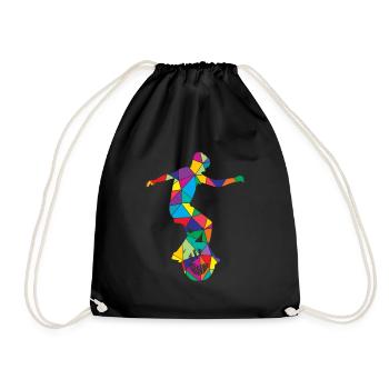 Unicycle Polygon Unicyclist - Drawstring Bag - black - Front
