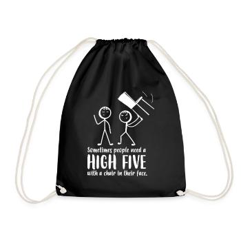 Les gens ont besoin d’un high five avec une chaise dans le visage - Sac de sport léger - noir - Devant