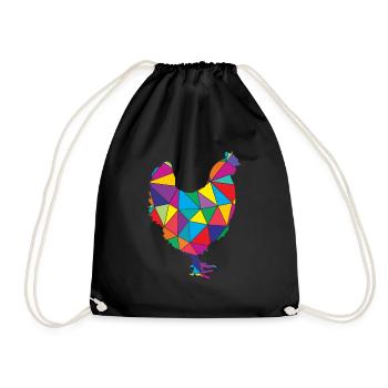 Poulet à faible poly géométrie Poulet - Sac de sport léger - noir - Devant
