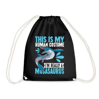 Mosasaurus Dinosaur - Drawstring Bag - black - Front
