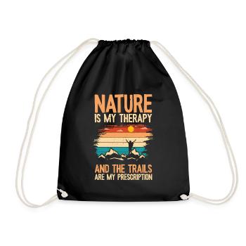 Hiking Camping Mountain Hiker - Drawstring Bag - black - Front