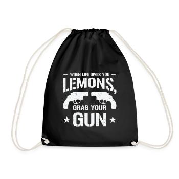 Guns Pistol Lover Gun Owner Shooting - Drawstring Bag - black - Front