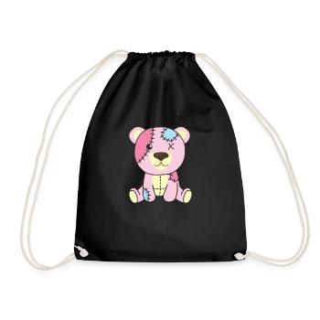 Kawaii Gothique Ours Pastel Goth gothique - Sac de sport léger - noir - Devant