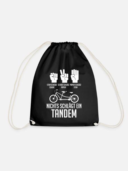 Fahrrad Radfahrer Tandem - Turnbeutel - Schwarz
