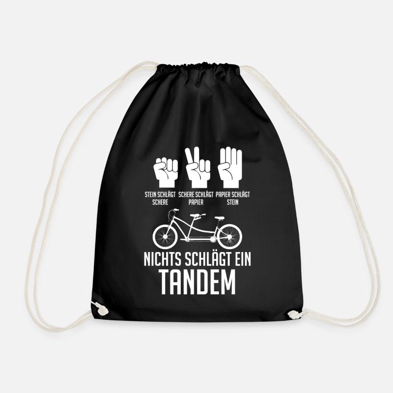 Fahrrad Radfahrer Tandem - Turnbeutel - Schwarz