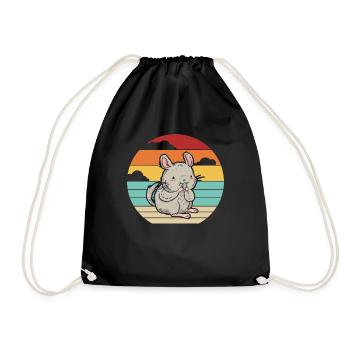 Retro Kurzschwanz Langschwanz Langhaar Züchter - Turnbeutel - Schwarz - Vorne