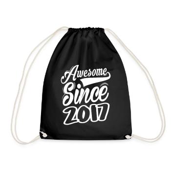 Awesome Since 2017 - Drawstring Bag - black - Front