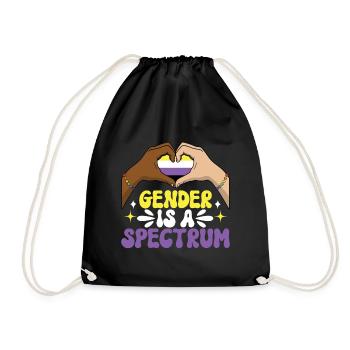 Non Binary Pride Genderqueer - Drawstring Bag - black - Front