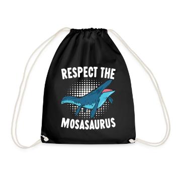 Mosasaurus Dinosaur - Drawstring Bag - black - Front