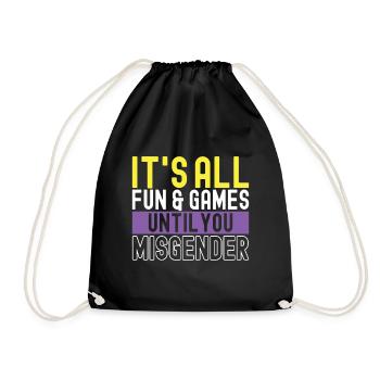 Non Binary Pride Genderqueer - Drawstring Bag - black - Front