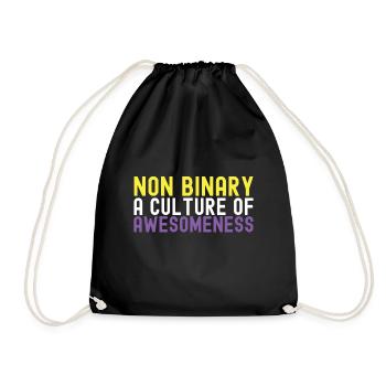 Non Binary Pride Genderqueer - Drawstring Bag - black - Front