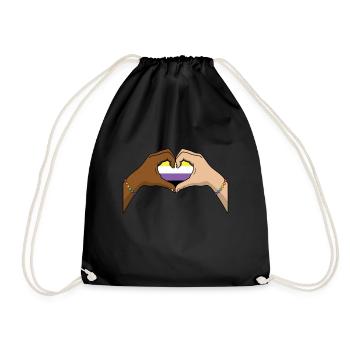 Non Binary Pride Genderqueer - Drawstring Bag - black - Front