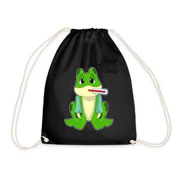 Frog Clinical Thermometer - Drawstring Bag - black - Front