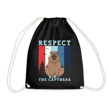 Retro Respect the Capybara - Capybara Fans - Turnbeutel - Schwarz - Vorne