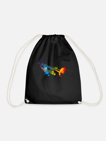 Splash Trumpet Musical Musician Trumpeter - Turnbeutel - Schwarz