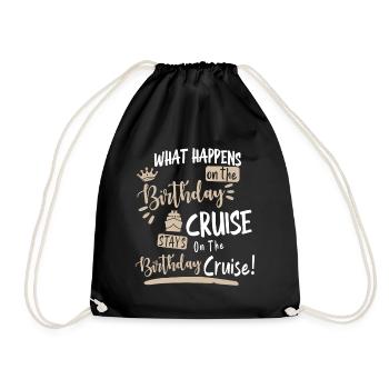 Novelty My Birthday Cruise Funny Cruise - Drawstring Bag - black - Front
