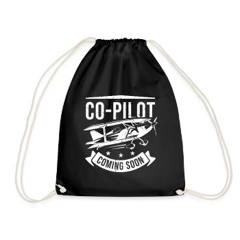 Copilote à venir Cadeau d’annonce de grossesse - Sac de sport léger - noir - Devant