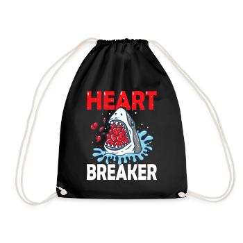 Saint-Valentin Shark Heart Breaker Drôle de garçons Enfants - Sac de sport léger - noir - Devant