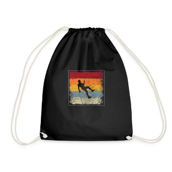 Klettern Retro - Turnbeutel - Schwarz - Vorne